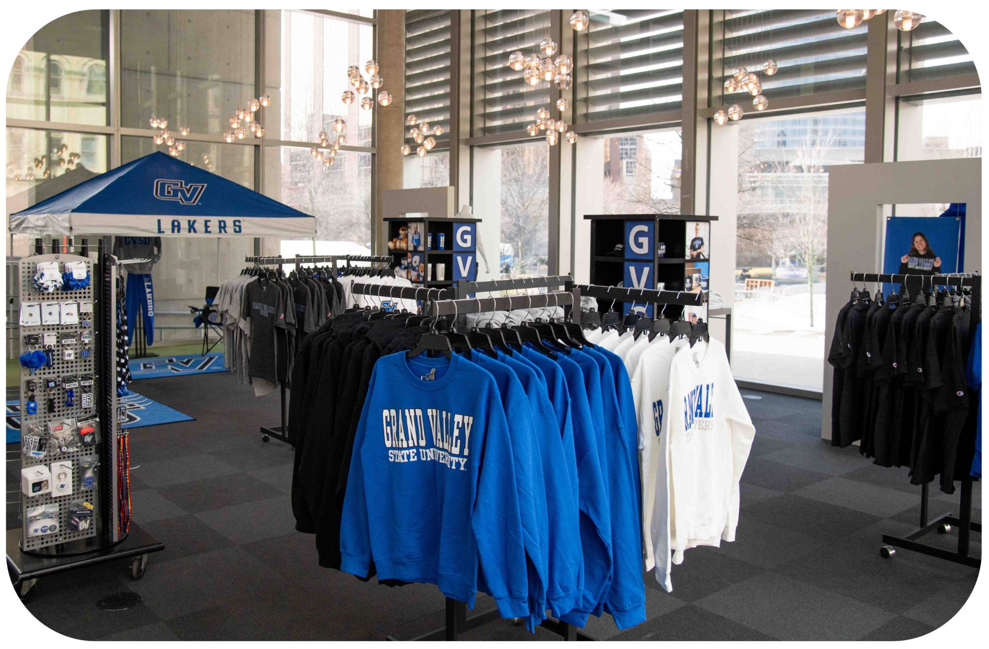 GVSU apparel inside the Laker Store on Monroe Center in downtown Grand Rapids, MI